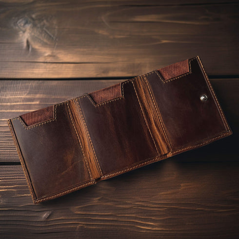 Personalized Trifold AirTag Wallet with Money Pocket